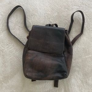 Vintage Hobo International HOBO brown leather mini backpack